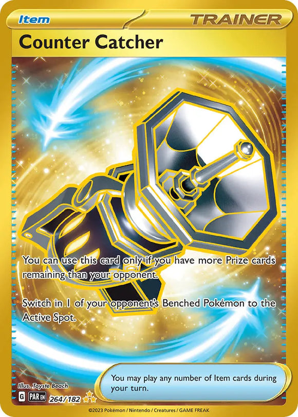 Pokemon Single Card - Scarlet & Violet Paradox Rift - 264/182 Counter Catcher Hyper Rare Gold Pack Fresh