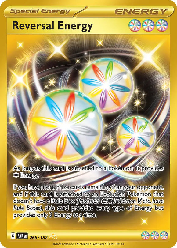 Pokemon Single Card - Scarlet & Violet Paradox Rift - 266/182 Reversal Energy Hyper Rare Gold Pack Fresh