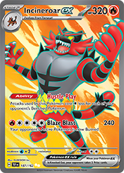 Pokemon Single Card - Scarlet & Violet Temporal Forces - 187/162 Incineroar ex Pack Fresh