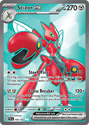 Pokemon Single Card - Scarlet & Violet Temporal Forces - 195/162 Scizor ex Pack Fresh