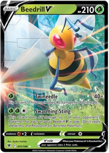 Pokemon Single Card - Astral Radiance 001/189 Beedrill V Pack Fresh