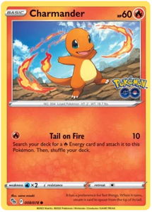 Pokemon Single Card - Pokemon GO 008/078 Charmander Common Pack Fresh