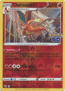 Pokemon Single Card - Pokemon GO 010/078 Charizard Reverse Holo Rare Pack Fresh