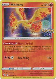 Pokemon Single Card - Pokemon GO 012/078 Moltres Rare Holo Pack Fresh