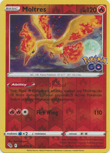 Pokemon Single Card - Pokemon GO 012/078 Moltres Reverse Holo Rare Pack Fresh