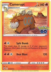 Pokemon Single Card - Pokemon GO 014/078 Camerupt Uncommon Pack Fresh