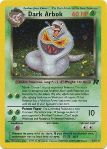 Pokemon Single Card - Team Rocket 02/82 Dark Arbok Holo Med Play Condition