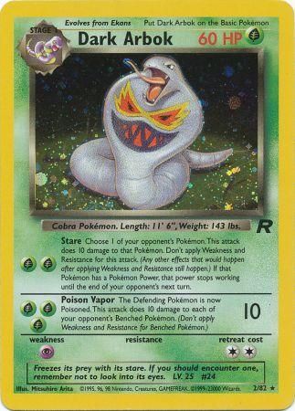 Pokemon Single Card - Team Rocket 02/82 Dark Arbok Holo Med Play Condition