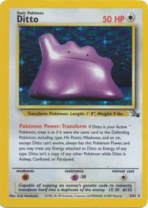 Pokemon Single Card - Fossil Set 03/62 Ditto Rare Holo Near Mint