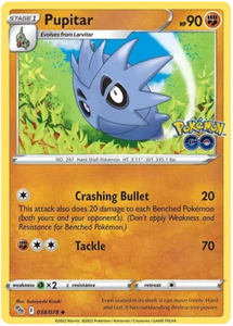 Pokemon Single Card - Pokemon GO 038/078 Pupitar Uncommon Pack Fresh