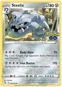 Pokemon Single Card - Pokemon GO 044/078 Steelix Uncommon Pack Fresh