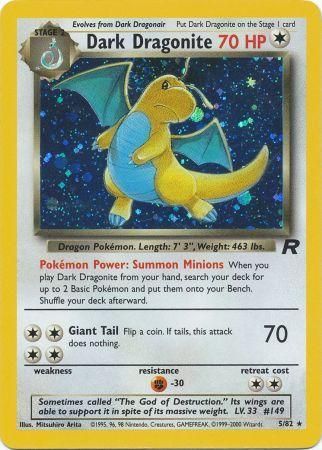 Pokemon Single Card - Team Rocket 05/82 Dark Dragonite Holo Light Play Condition