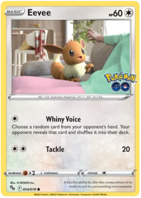 Pokemon Single Card - Pokemon GO 054/078 Eevee Common Pack Fresh