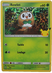 Pokemon Single Card - McDonalds 2021 25th Anniversary Promo 07/25 Rowlet Holo