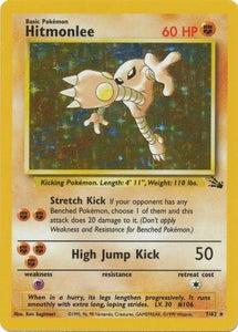 Pokemon Single Card - Fossil Set 07/62 Hitmonlee Rare Holo Medium Play Condition