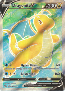 Pokemon Single Card - Pokemon GO 076/078 Dragonite V Full Art Pack Fresh