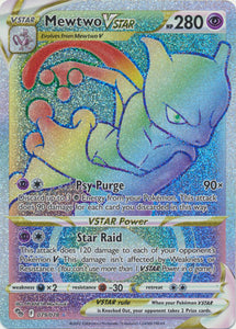 Pokemon Single Card - Pokemon GO 079/078 Mewtwo Vstar Rainbow Full Art Pack Fresh