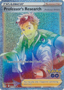 Pokemon Single Card - Pokemon GO 084/078 Professor's Research Rainbow Secret Rare Pack Fresh