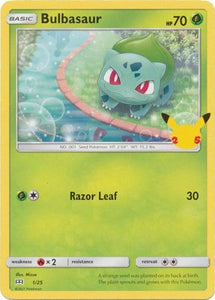 Pokemon Single Card - McDonalds 2021 25th Anniversary Promo 01/25 Bulbasaur