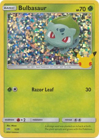 Pokemon Single Card - McDonalds 2021 25th Anniversary Promo 01/25 Bulbasaur Holo