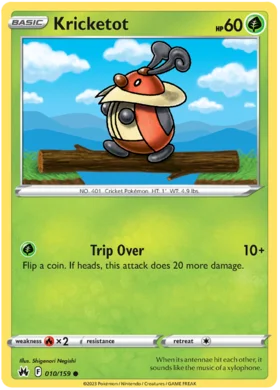 Pokemon Single Card - Crown Zenith 010/159 Kricketot Common Pack Fresh