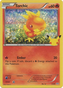 Pokemon Single Card - McDonalds 2021 25th Anniversary Promo 11/25 Torchic Holo