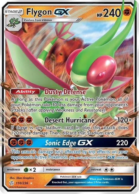 Pokemon Single Card - Cosmic Eclipse 110/236 Flygon GX Pack Fresh