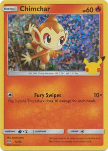 Pokemon Single Card - McDonalds 2021 25th Anniversary Promo 12/25 Chimchar Holo