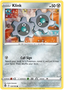 Pokemon Single Card - Silver Tempest 123/195 Klink Common Pack Fresh