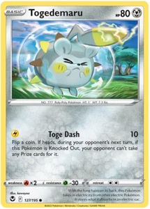 Pokemon Single Card - Silver Tempest 127/195 Togedemaru Common Pack Fresh