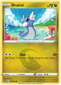 Pokemon Single Card - Silver Tempest 129/195 Dratini Common Pack Fresh