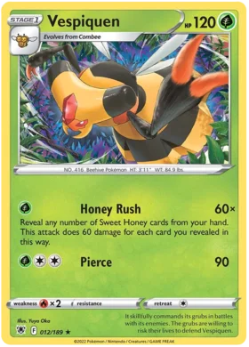Pokemon Single Card - Astral Radiance 012/189 Vespiquen Rare Pack Fresh