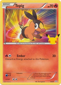 Pokemon Single Card - McDonalds 2021 25th Anniversary Promo 13/25 Tepig