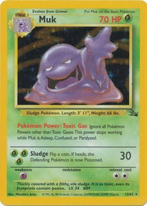 Pokemon Single Card - Fossil Set 13/62 Muk Rare Holo Near Mint