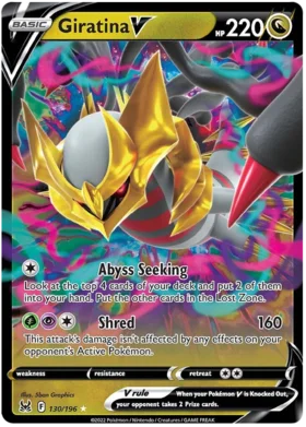 Pokemon Single Card - Lost Origin 130/196 Giratina V Pack Fresh