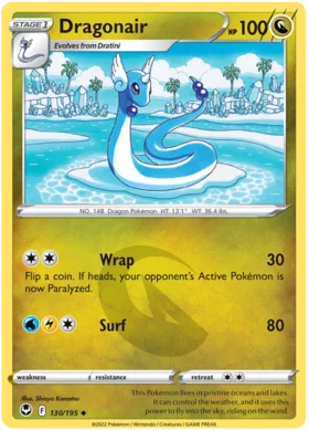 Pokemon Single Card - Silver Tempest 130/195 Dragonair Uncommon Pack Fresh