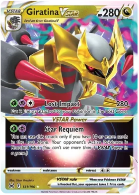 Pokemon Single Card - Lost Origin 131/196 Giratina VSTAR Pack Fresh