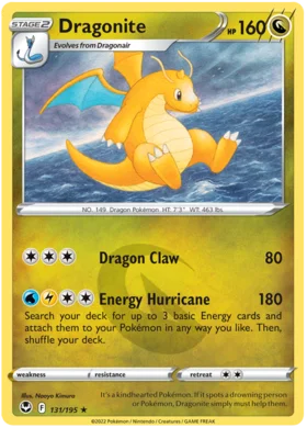 Pokemon Single Card - Silver Tempest 131/195 Dragonite Holo Rare Pack Fresh