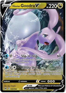 Pokemon Single Card - Lost Origin 135/196 Hisuian Goodra V Pack Fresh