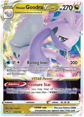 Pokemon Single Card - Lost Origin 136/196 Hisuian Goodra VSTAR Pack Fresh