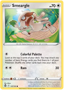 Pokemon Single Card - Silver Tempest 137/195 Smeargle Common Pack Fresh