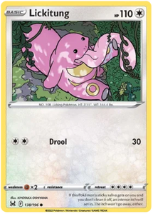 Pokemon Single Card - Lost Origin 138/196 Lickitung Common Pack Fresh