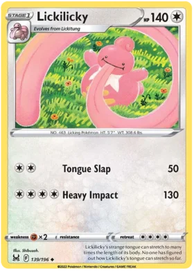 Pokemon Single Card - Lost Origin 139/196 Lickilicky Uncommon Pack Fresh