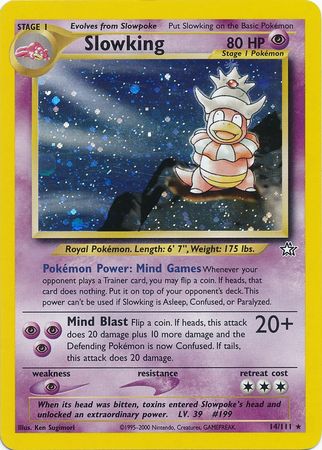 Pokemon Single Card - Neo Genises 014/111 Slowking Rare Holo Near Mint