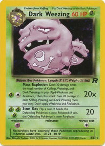 Pokemon Single Card - Team Rocket 14/82 Dark Weezing Rocket Rare Holo Med Play