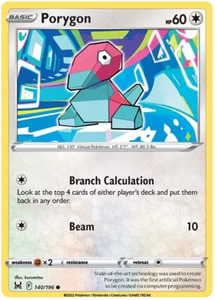 Pokemon Single Card - Lost Origin 140/196 Porygon Common Pack Fresh