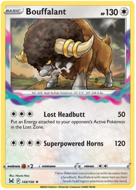 Pokemon Single Card - Lost Origin 148/196 Bouffalant Rare Pack Fresh