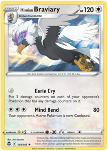 Pokemon Single Card - Silver Tempest 149/195 Hisuian Braviary Rare Pack Fresh