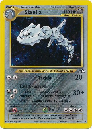 Pokemon Single Card - Neo Genises 015/111 Steelix Rare Holo Near Mint