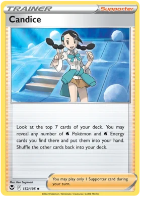 Pokemon Single Card - Silver Tempest 152/195 Candice Uncommon Pack Fresh